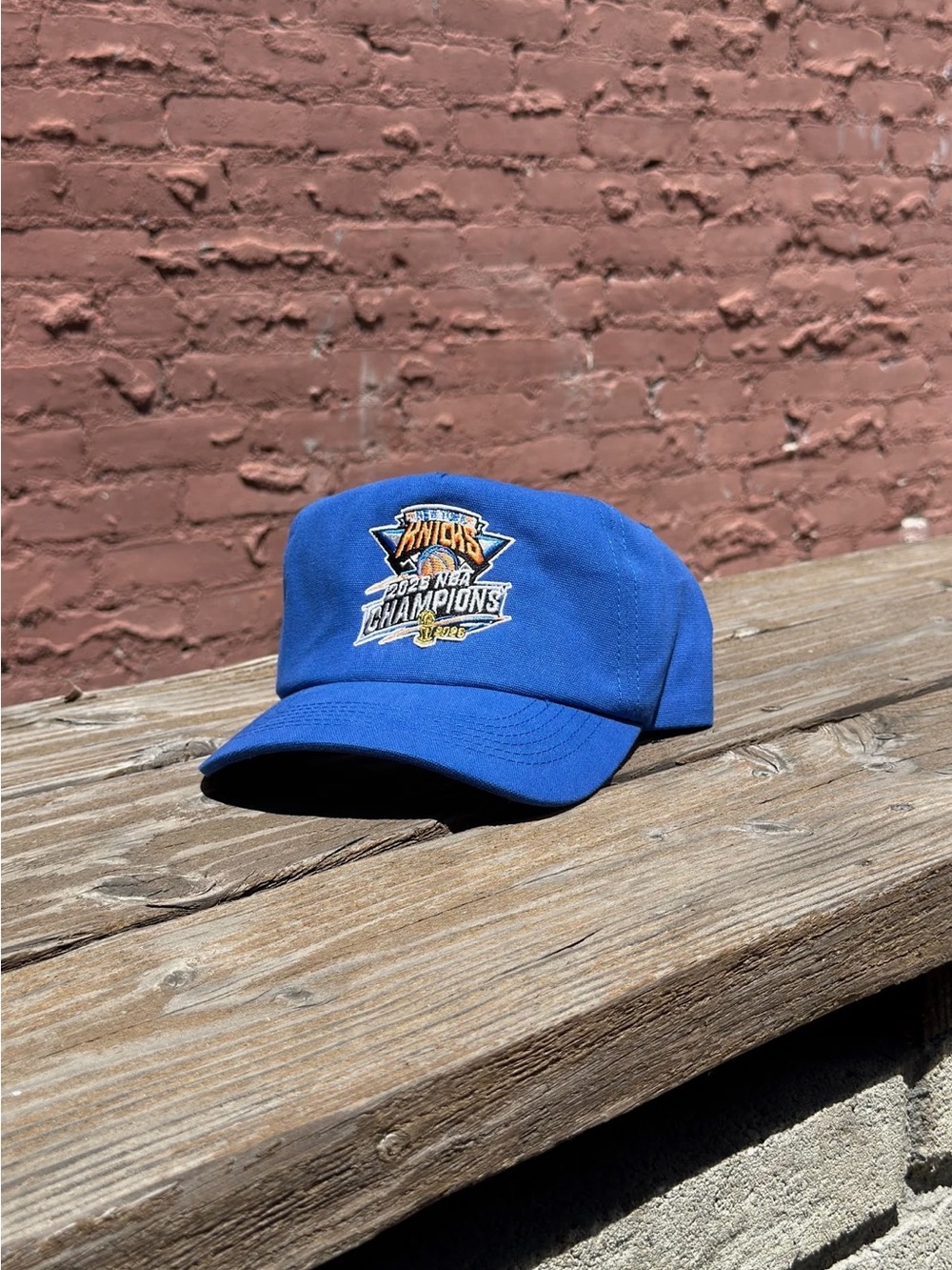 Black/Blue New York Knicks Strap Dad Hat Championship Cap Tik Tok Viral